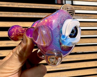 Handblown Glass Eyeball Pipe: Heady Alien Monster Bowl