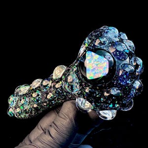 Handgemachte Opal-Pfeife, Handgemachtes Amerikanisches Glas, Opal-Pfeife, Handgemachte Opal-Pfeife, Handgemachte Opal-Pfeife