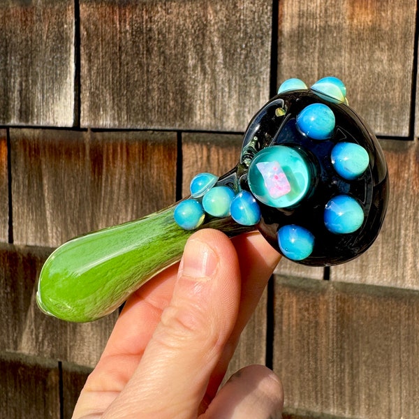 Heady handblown amber purple glass smoking pipe heady hippie glass smoking bowl unique girly space glass pipe pipes