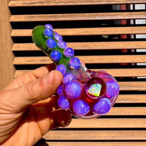 Heady purple Opal pipe, unique ocean glass pipe pipe girly purple opal purse pipe heady Glass Smoking pipe pipes glass smoking bowl