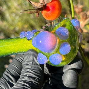 Dandelion hand blown glass pipe, glass pipe , Violet Pipe, girly pipe, heady glass, pipe, pipes, ocean pipe, sea pipe