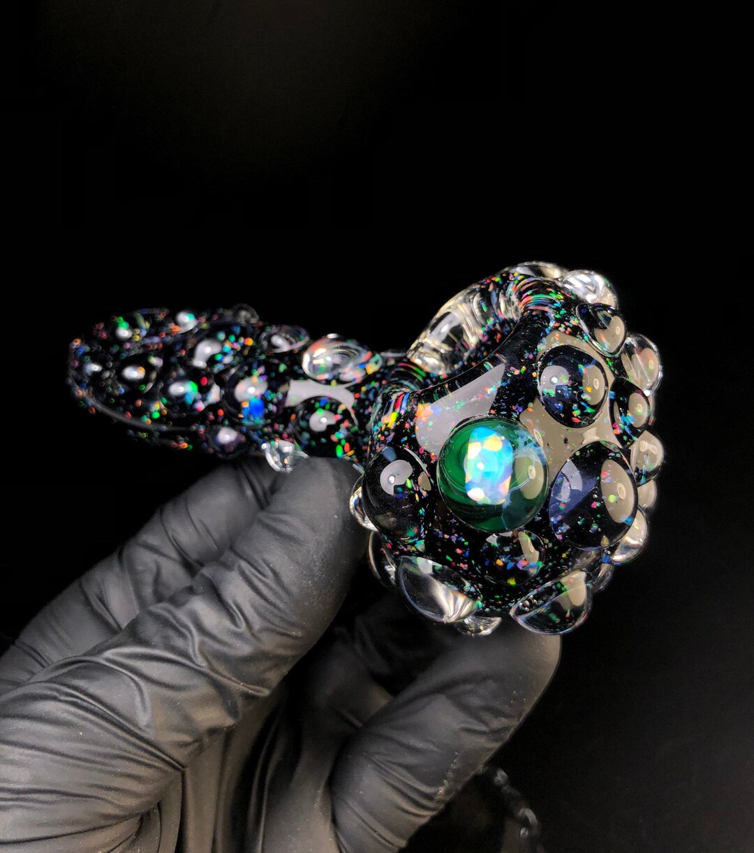 Crushed Opal Pipe, Heady Cropal Pipe, Sparkly Glass Pipe, Heady Opal