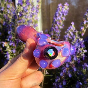Amber Purple Glass Pipe // Opal Mable // Pink Slyme