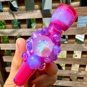 Heady rosa opalpipa Heady One Hitter Chillum Unik flickvänlig handväska pipa pipor prinsessregnbågsglaspipa