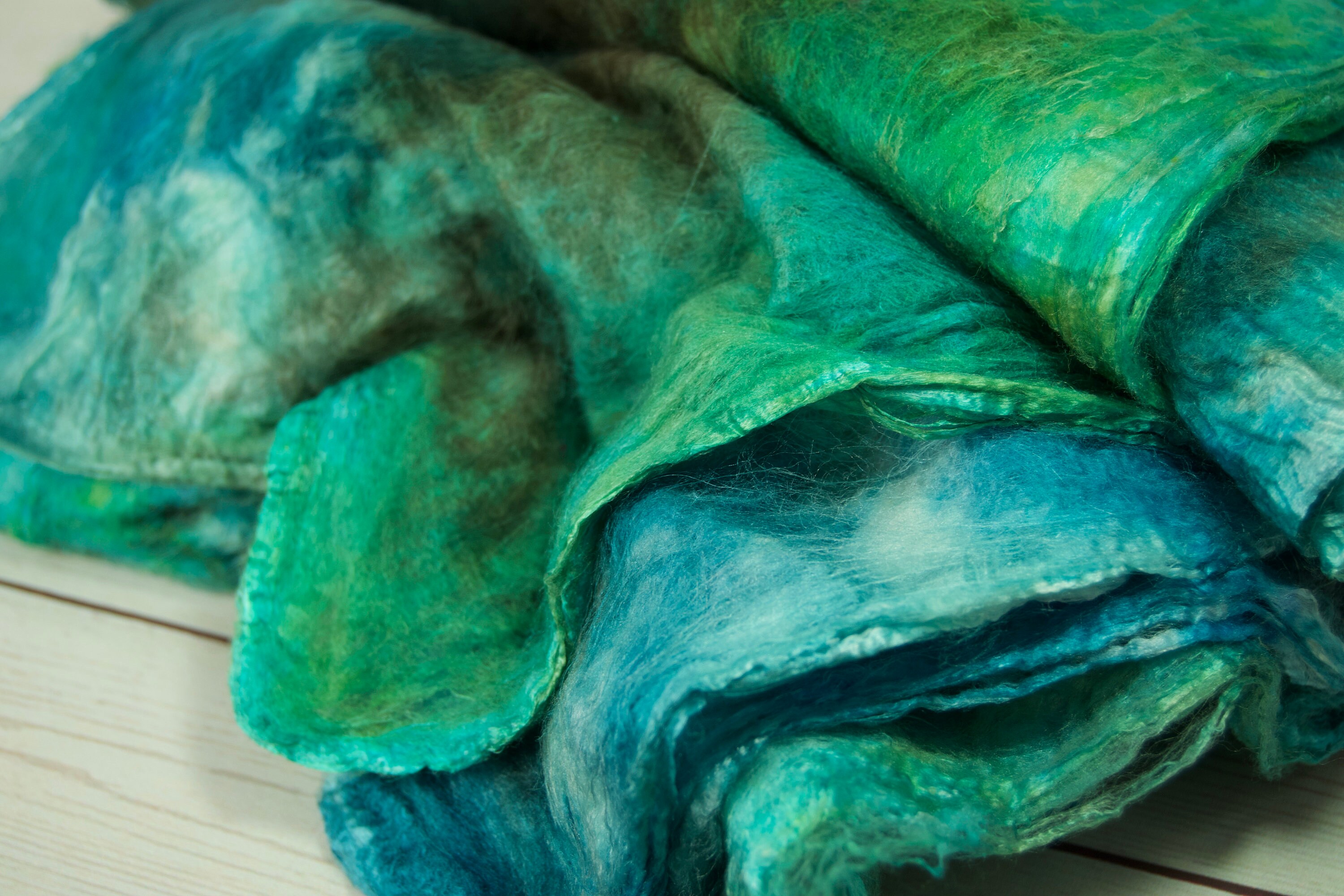 Hand dyed silk fibre Mawata silk hankies 10g. Shade Etsy