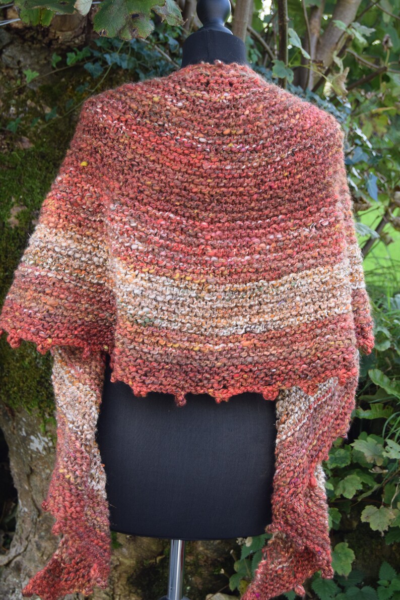 OOAK Hand Knit Shawl Hand Spun Wool Wrap Etsy