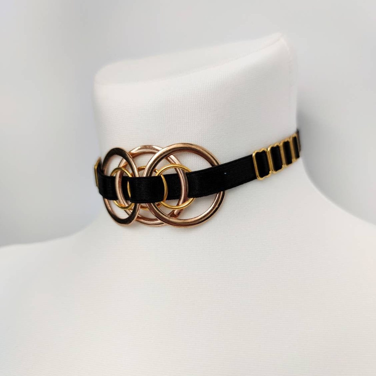 O ring collar O ring choker Black lace choker Choker Etsy