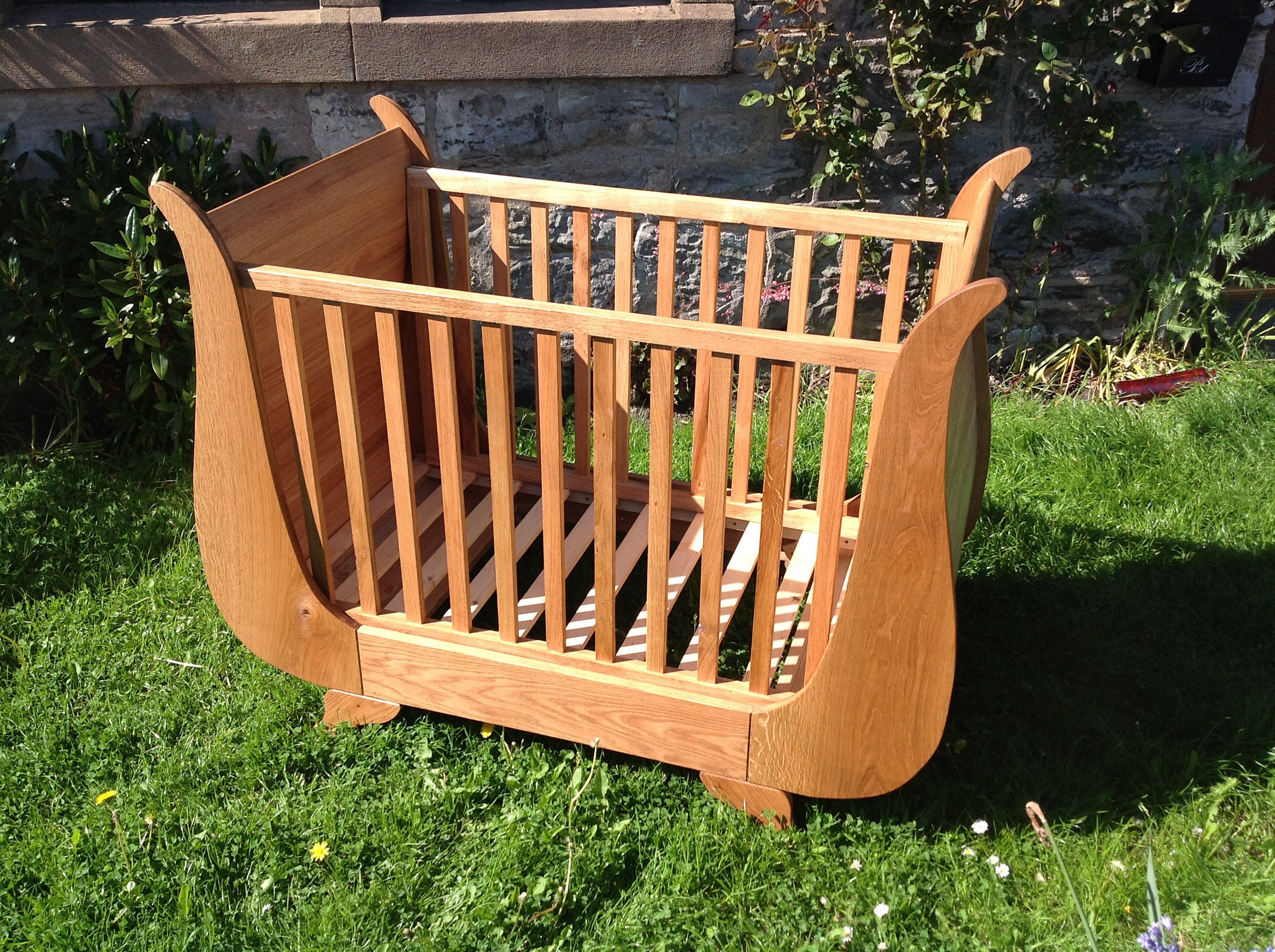 solid oak cot