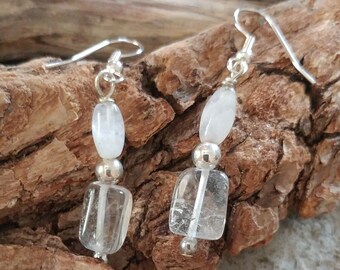 Crystal Quartz Earrings - Gemstone earrings - Snow quartz earrings - White witch earrings -Quartz earrings - LIGHT ENERGY