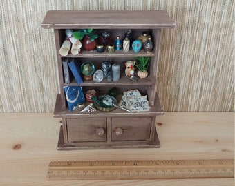 Miniature Witch's Cabinet - Witch Miniatures - Witch Dollhouse - Spooky Dollhouse - Miniature Cabinet