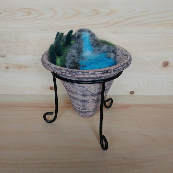 Miniature - Needle felted miniature - Miniature landscape - Unique gift - Miniature garden - Small world -  MAGICAL WATERFALL