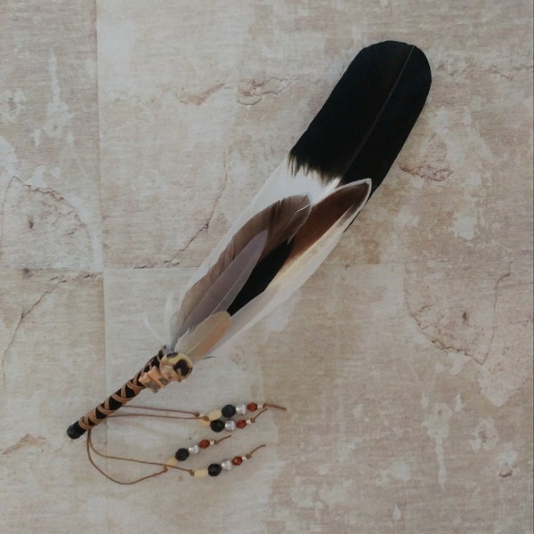 Smudge Feather - Witch Feather - Decorated feather - Smudging - Purifying ritual - Spirit feather - EAGLE 124 - Prayer feather