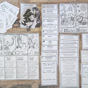 Cartes d'étude DELUXE WITCH - Livre des ombres - Sorcellerie pour débutants - Nouvelle sorcière - Vie païenne - Journal wicca - Bébé sorcière
