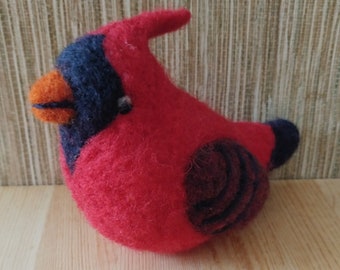 Needle felt Cardinal - Bird Lover - Felted Bird - Cardinal spirit guide - Bird lover gift - Needle felt animals