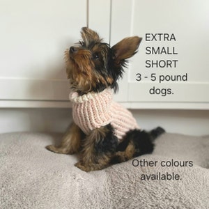 Hand Knit Dog Sweater - Extra Small Short, Acrylic Yarn