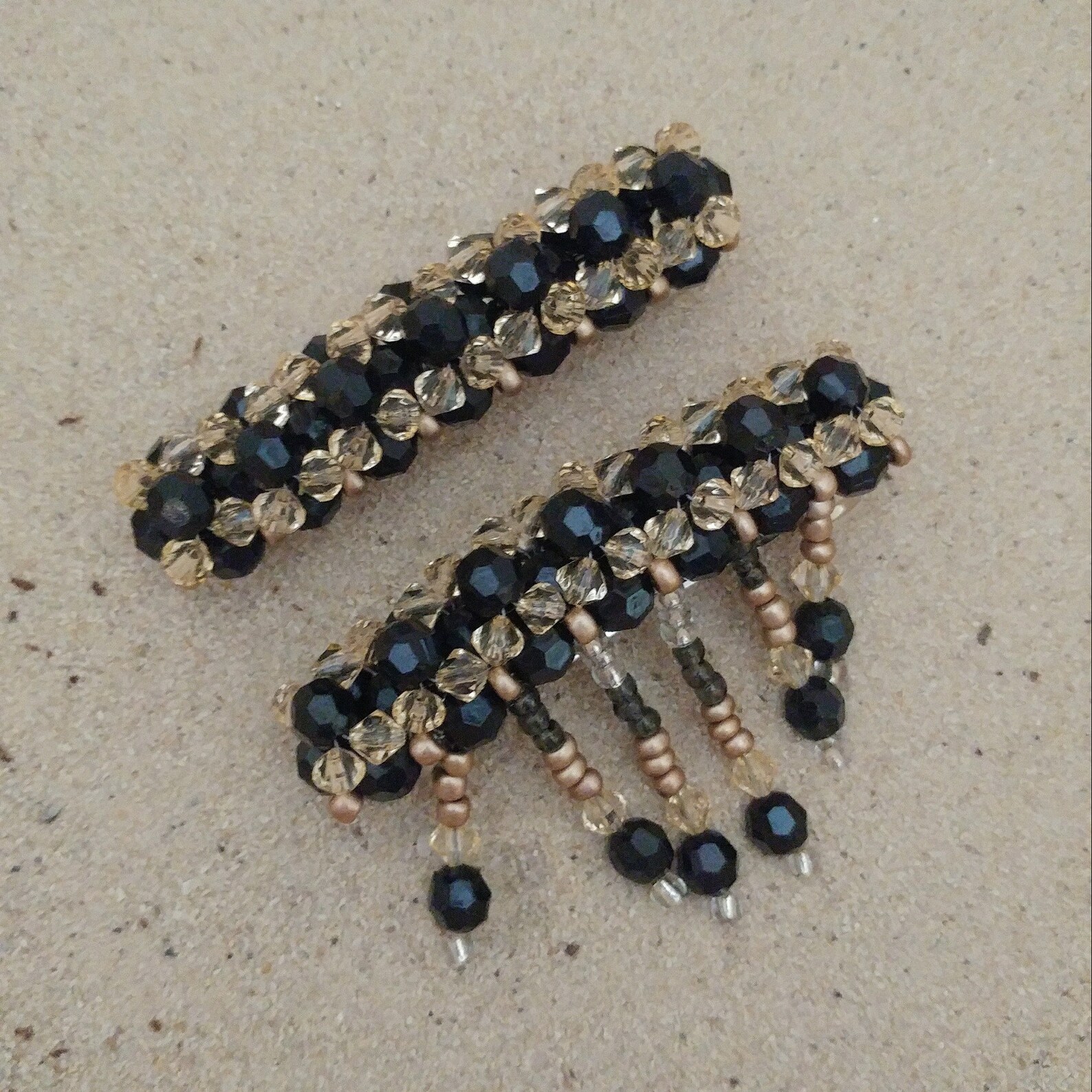 Barrettes Beaded Barrettes Hair Grips Hair Fasteners Etsy