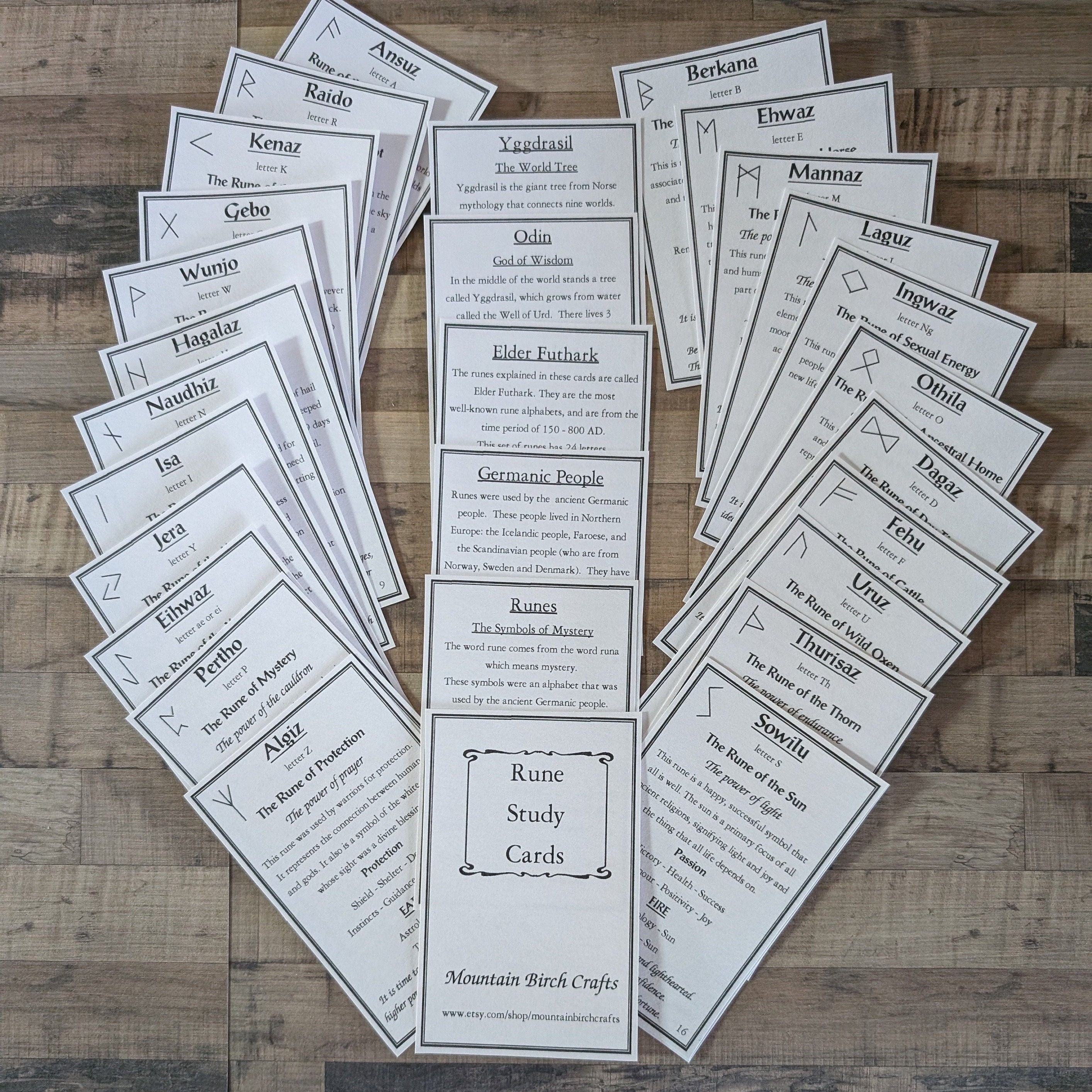 Bind Rune List Bind Rune for STRENGTH - Three Handmade Wood Burn Runes - With Printed ...