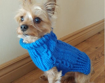 Dog sweater - Yorkie sweater - Chihuahua  sweater - Small dog sweater - Tea cup dogs - ROYAL BLUE