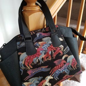 Annette Handbag in cork and designer cotton