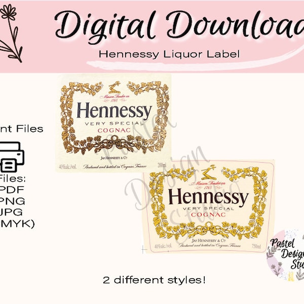 Hennessy Logo Digital Download// Hennessy// Logo download// Cookie// Cake Wraps // label henny liquor // Birthday Henny