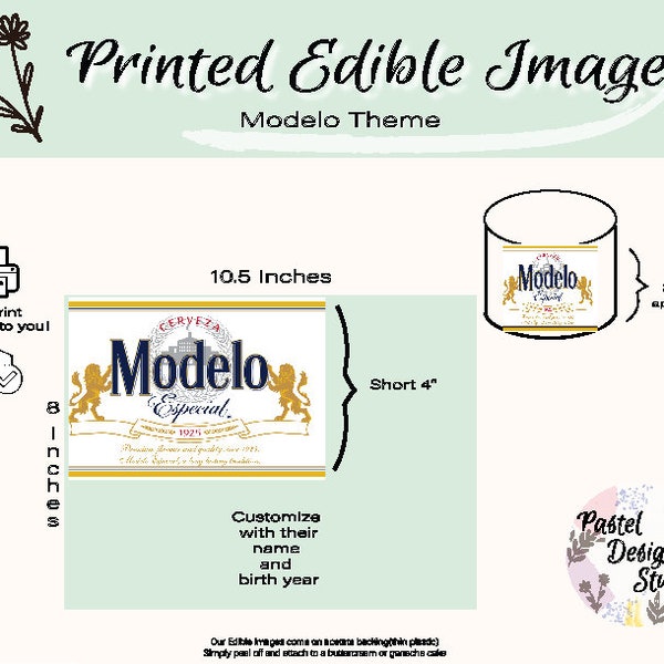 Modelo Printed Edible image// Beer Lover Cake Cerveza// Beer Modelo Cake// His// Guys Birthday //Edible image //Edible Image Cake custom