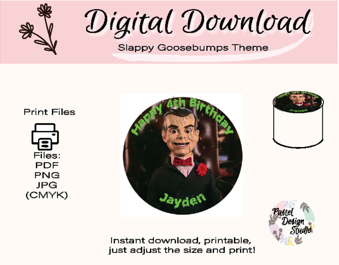 Slappy Digital Download//cartoon Style// Goosebumps Birthday// Slappy ...