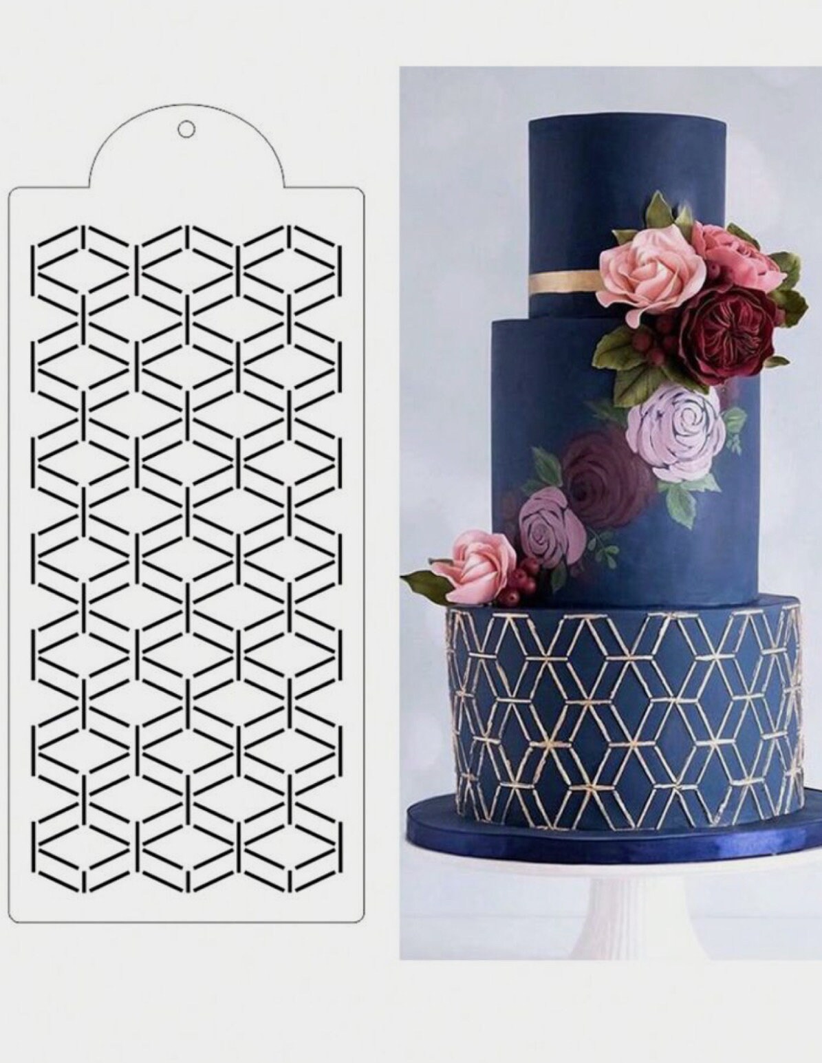 Geometric Stencil // Buttercream Stencil // Cake Stencil // Etsy