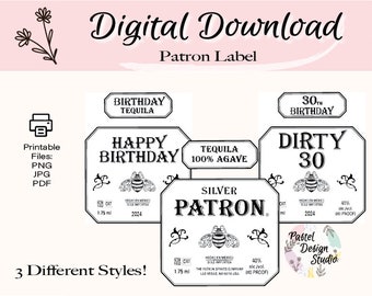 Patron Logo Digital Download// Patron Tequila// Logo download// Cookie// Cake Wraps //Edible image // label Patron liquor // Birthday 30th