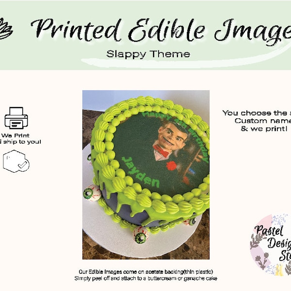 Slappy Edible image for  birthday cake// Goosebumps// Slappy Cake//Edible Image Cake // Custom Goosebump image//Edible Image Cake custom