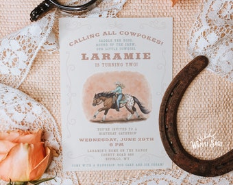 Cowgirl Birthday Invitation Reining Horse DIY Printable Rodeo Queen Birthday Invitation Editable Western Birthday Cowgirl Horse Party