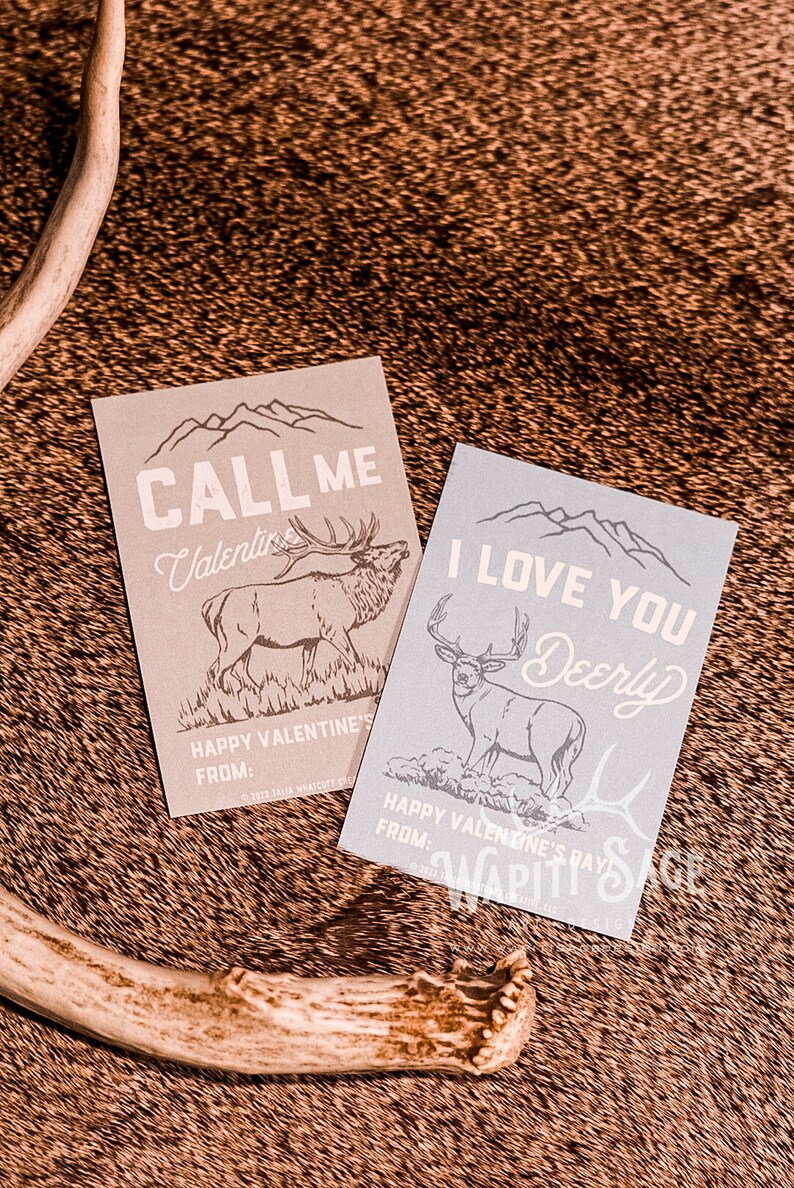 Western Wildlife Hunting Valentine Cards DIY Printable Valentine ...