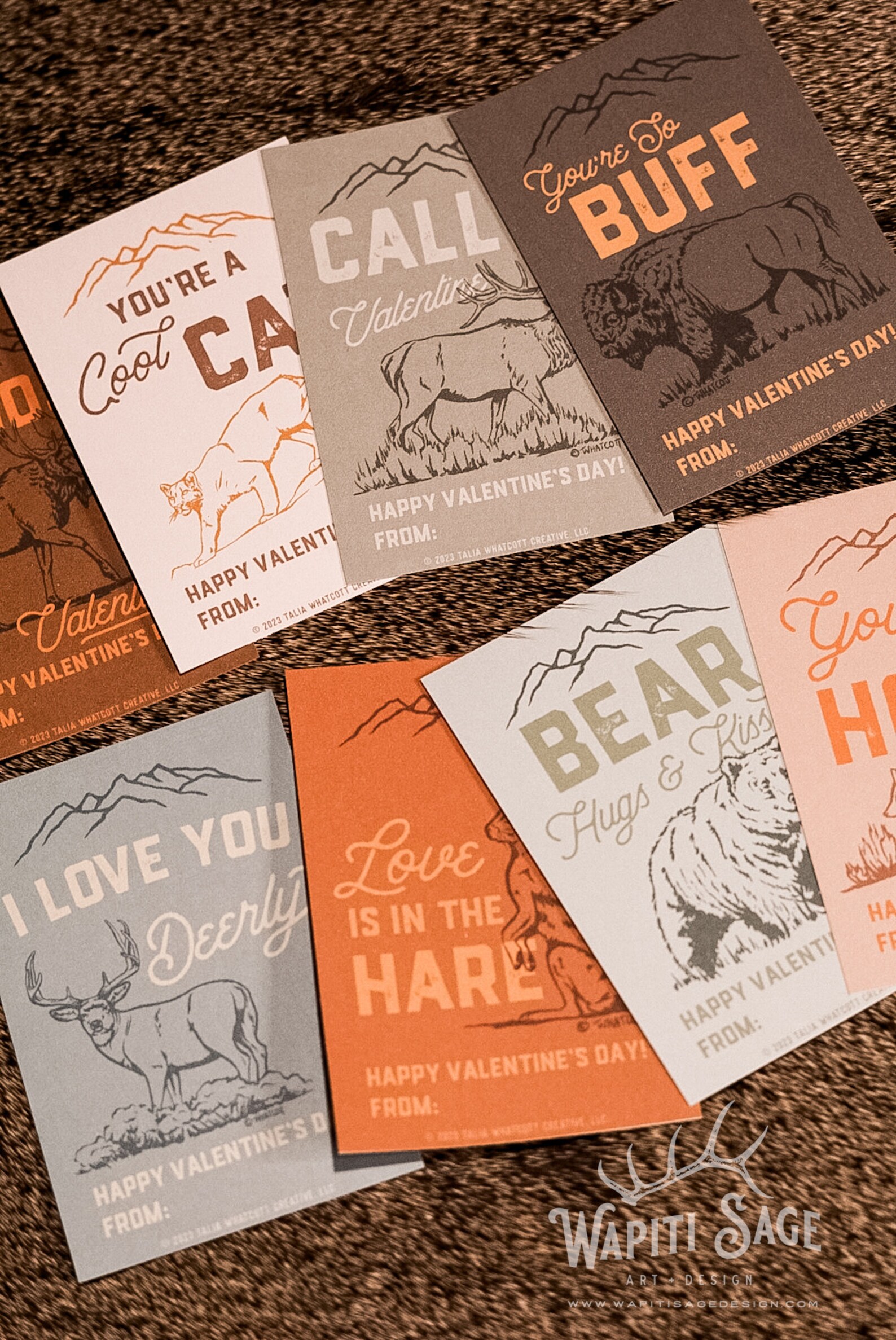 Western Wildlife Hunting Valentine Cards DIY Printable Valentine ...