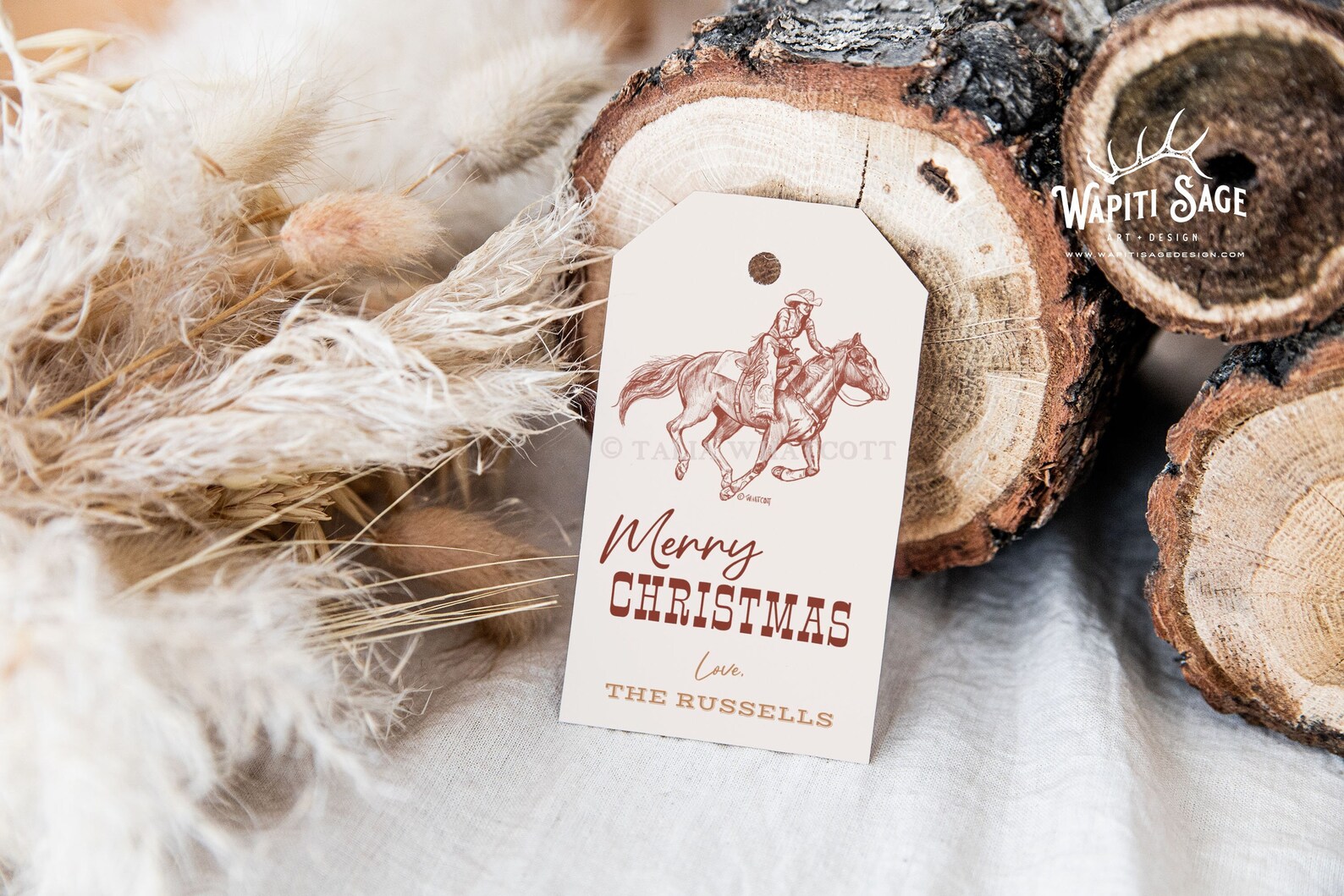 Cowgirl Christmas Gift Tag Rodeo Western Christmas Gift Tag Rodeo Queen ...