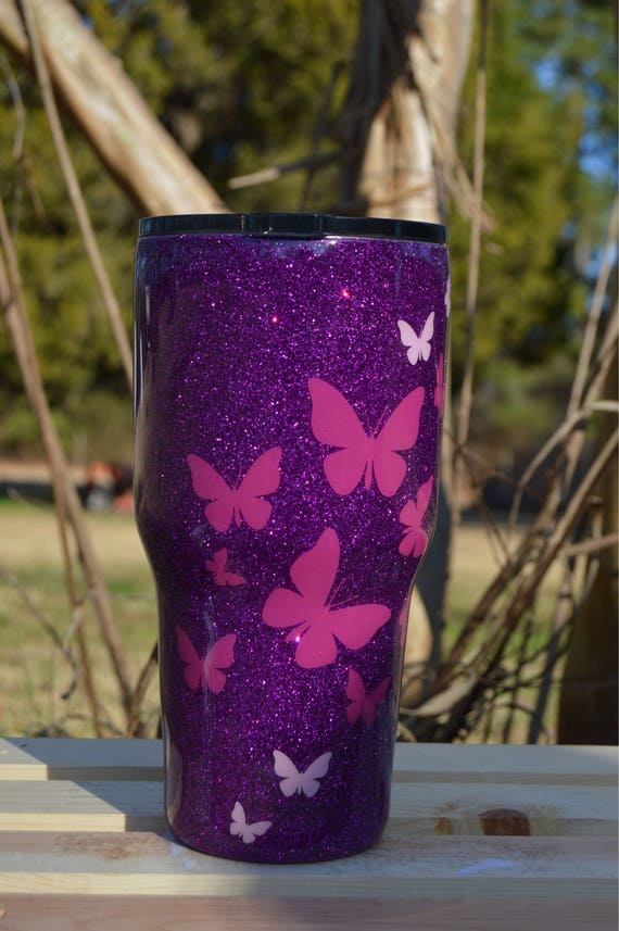 i you love calligraphy Etsy Glitter Tumbler Butterflies with Purple i you love calligraphy Etsy Glitter Tumbler Butterflies with Purple