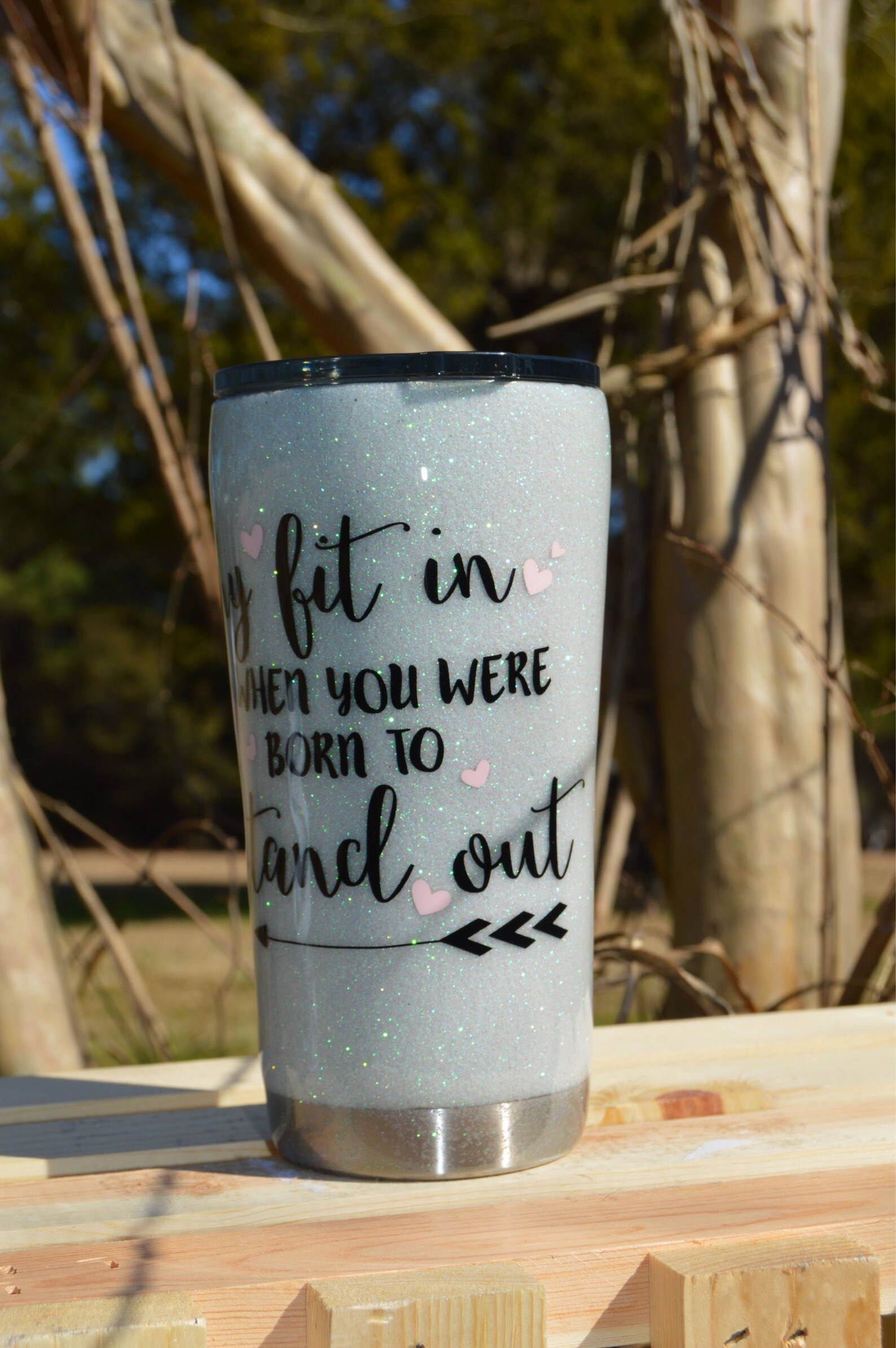 Holographic White Glitter Tumbler Etsy