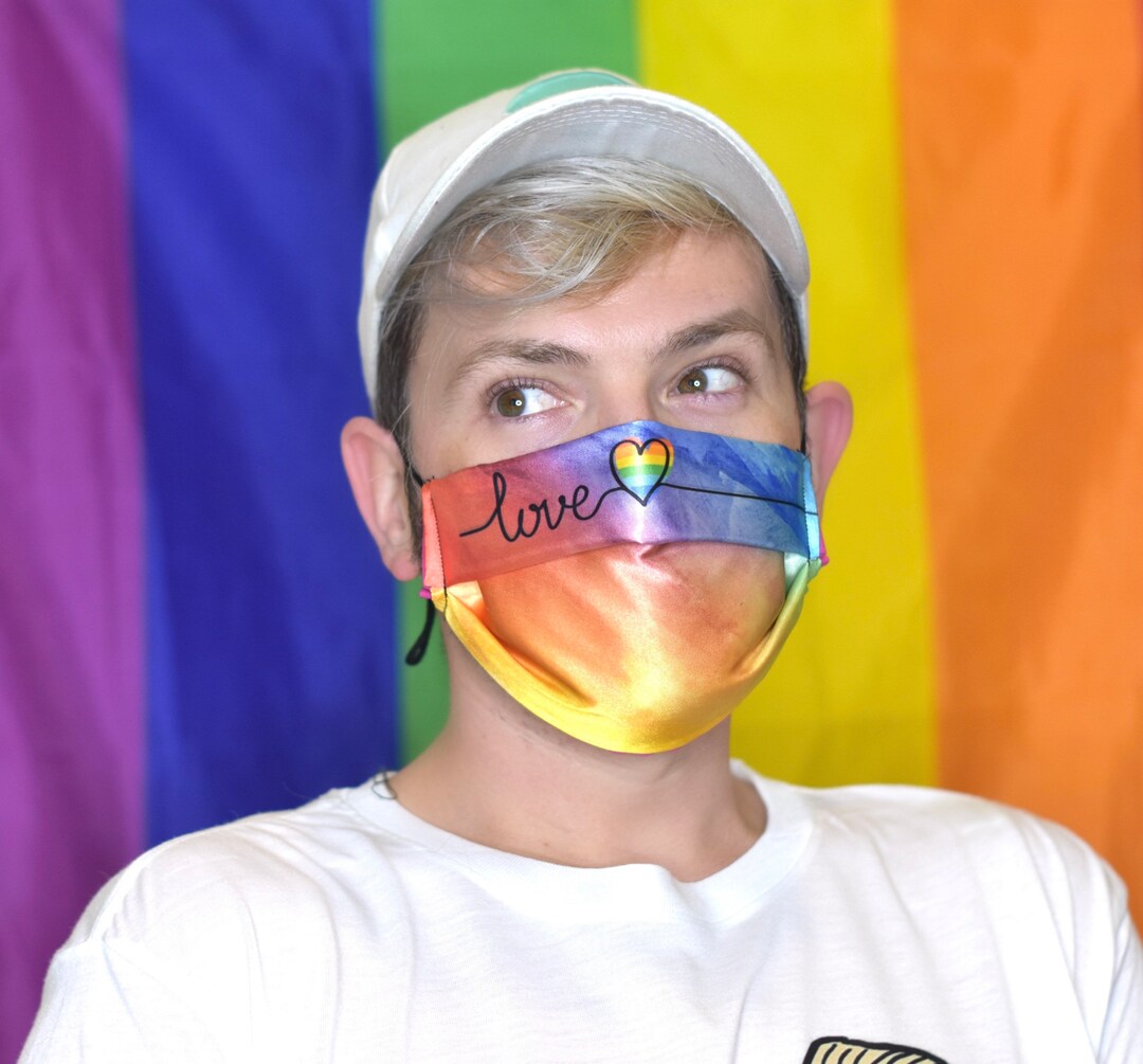 Satin Style Love Rainbow Mask LGBTQ Mask PRIDE Mask Etsy