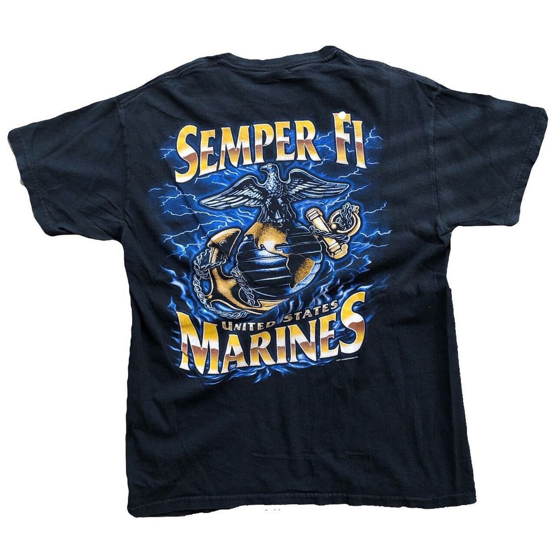 Vintage 90s United States Marines Graphic T-Shirt