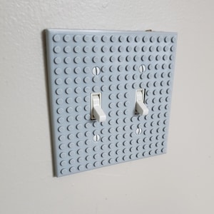 LEGO® Brick Compatible Double Switch & Rocker Cover Plate | 3D Personalized Kids Room Décor | Unique LEGO® Room Accessory