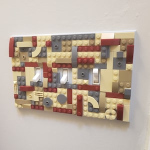 3D LEGO® Brick Compatible Triple Switch & Rocker Cover Plate | 3D Personalized Kids Room Décor | Unique LEGO® Room Accessory