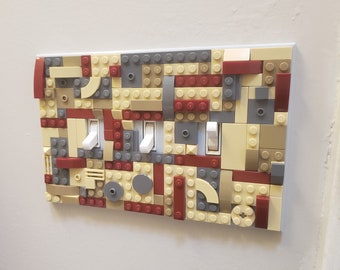 3D LEGO® Brick Kompatibel Triple Switch & Rocker Abdeckplatte | 3D personalisierte Kinderzimmer Dekor | Einzigartige LEGO® Zimmer Zubehör