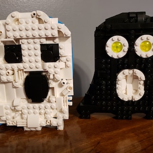Ready to Ship 3D Printed LEGO® Brick Compatible Ghost | Halloween & Fall Decor | Wall Sign for Kids Room | Unique Kids Gift Idea