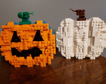 Ready to Ship Custom 3D Printed LEGO® Brick Compatible Pumpkin | Halloween Fall Décor | Kids Room Wall Sign | Perfect Gift Idea