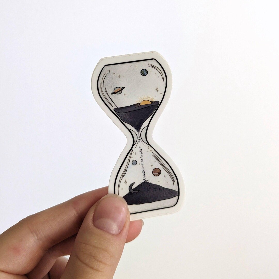 Space and Time Hourglass Vinyl Sticker - Etsy
