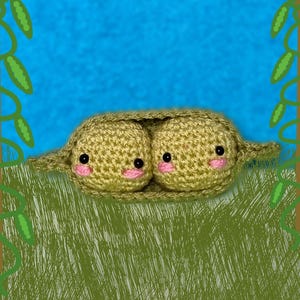 Pip and Pop Crocheted Pea Plushie