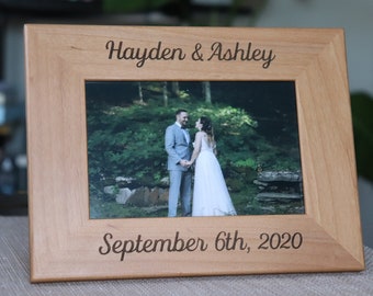 Walnut Personalized Frame, Custom Engraved Wood Picture Frame, Gift For Family, Wedding Frame, Newlywed Gift, 4x6, Custom Wood Picture Frame