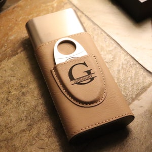 Cigar Box & Accessories, Groomsmen Cigar Case, Personalized Cigar Case, Groomsman Cigar Case, Cigar Cutter, Cigar Gift Box,Travel Cigar Case image 1