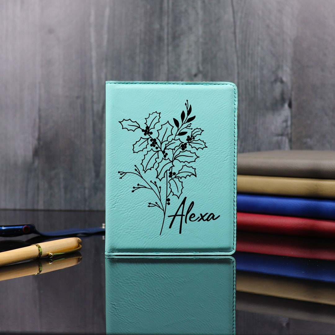 Birth Flower Passport Cover, Personalized Passport Cover, Custom