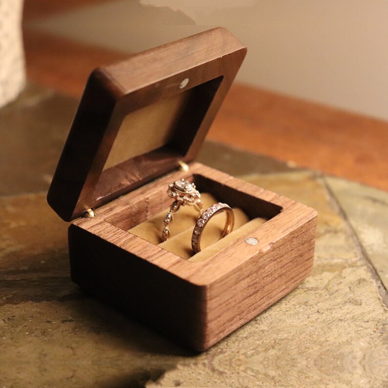 Custom Wedding Ring Box Wood Ring Box Engagement Ring Box Etsy