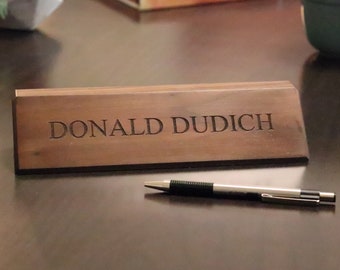 Name Plate, Custom Name Sign, Personalized Wood Desk Name, Customized Walnut Desk Name, Executive Personalized Desk Name Plate, Name Plate