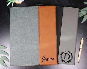 Custom Leather Portfolio, Personalized Refillable Portfolio, PhD Graduation Gift, Leather Folder, Personalized Padfolio, Graduation Gift